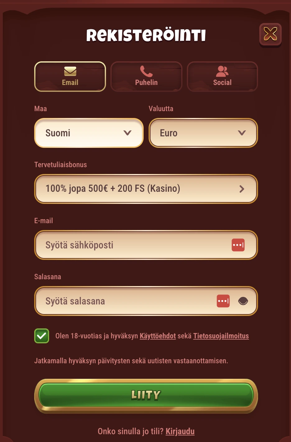 Magius Casino rekisteröidyt 